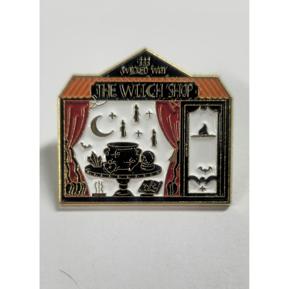 The Witch Shop Enamel Pin 333 Wicked Way Spooky Halloween Occult Gold Black Red